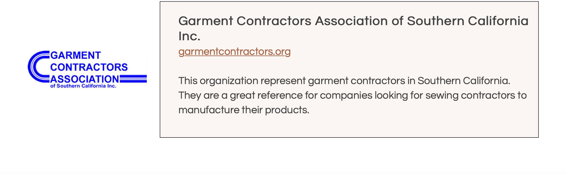 Garment Contractors Association